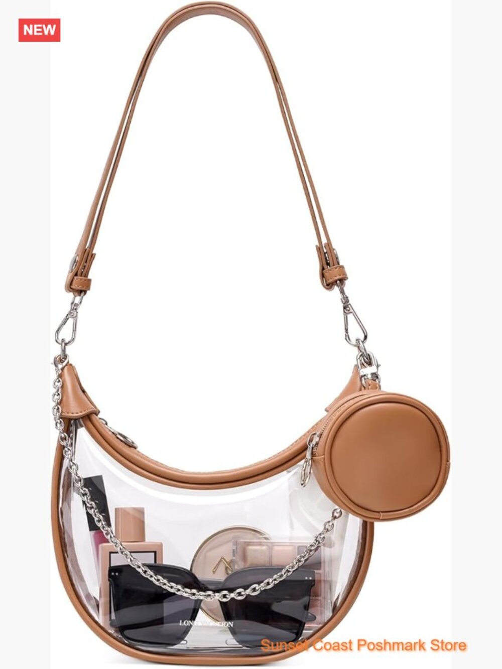 Clear Crossbody Bag with Coin Purse Stadium Approved PVC Concert Bag